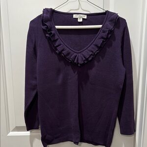 Calvin Klein Purple V-Neck Sweater